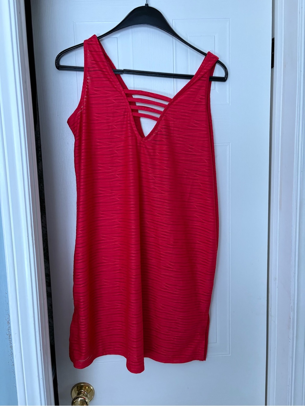 Red Strappy Back Women’s Dress cover up